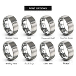 font options for inside engraving on silver rod of asclepius rings