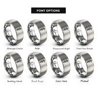 font options for inside engraving on silver rod of asclepius rings