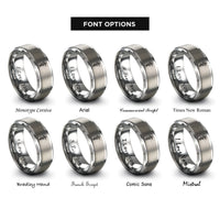 font options for inside engraving on gray rod of asclepius rings