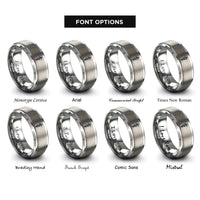 font options for inside engraving on silver rod of asclepius rings