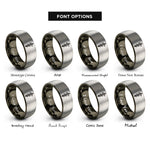 font options for inside engraving on gunmetal & silver rod of asclepius rings