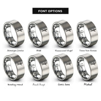 font options for inside engraving on silver rogue dagger lockpick rings