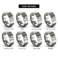 font options for inside engraving on grey rogue hooded rings