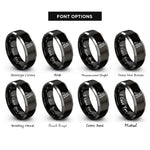 font options for inside engraving on black & gray rollator walker rings