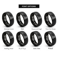 font options for inside engraving on black rollator walker rings