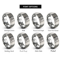 font options for inside engraving on gray rollator walker rings
