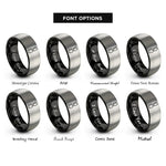 font options for inside engraving on black & gray roller derby rings
