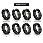 font options for inside engraving on black & gray roller derby rings