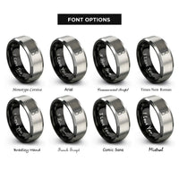 font options for inside engraving on black & gray roller derby rings