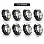 font options for inside engraving on black & grey roller derby rings