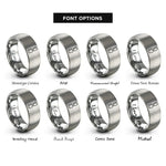 font options for inside engraving on silver roller derby rings