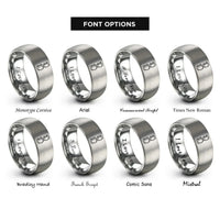 font options for inside engraving on silver roller derby rings