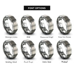 font options for inside engraving on gray roller derby rings