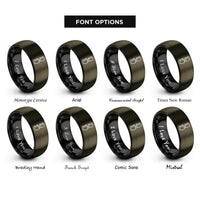 font options for inside engraving on gunmetal & black roller derby rings