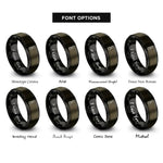 font options for inside engraving on gunmetal & black roller derby rings
