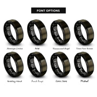 font options for inside engraving on gunmetal & black roller derby rings
