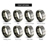 font options for inside engraving on gunmetal & silver roller derby rings
