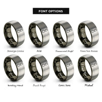 font options for inside engraving on gunmetal & silver roller derby rings
