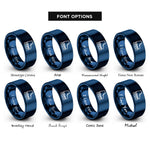 font options for inside engraving on blue roller skates rings