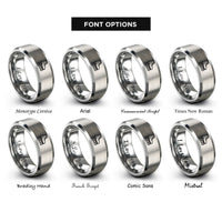 font options for inside engraving on gray roller skates rings