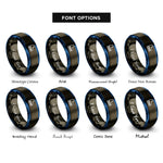 font options for inside engraving on gunmetal & blue roller skates rings