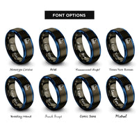 font options for inside engraving on gunmetal & blue roller skates rings