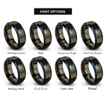 font options for inside engraving on gunmetal & blue roller skates rings