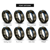font options for inside engraving on gunmetal & blue roller skates rings