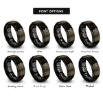 font options for inside engraving on gunmetal & black roller stand rings