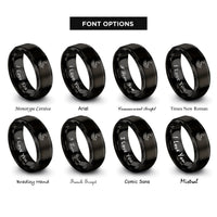 font options for inside engraving on black rolling hills rings