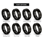 font options for inside engraving on black rolling hills rings