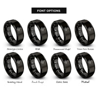 font options for inside engraving on black rolling hills rings