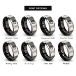 font options for inside engraving on black & grey rolling toolbox rings