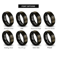 font options for inside engraving on gunmetal & black rolling toolbox rings