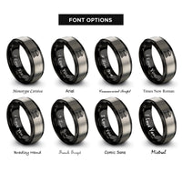font options for inside engraving on black & grey rom rings