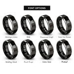 font options for inside engraving on black & grey rom rings