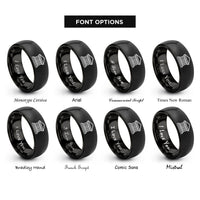 font options for inside engraving on black rom rings