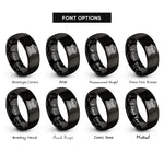 font options for inside engraving on black rom rings