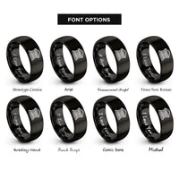 font options for inside engraving on black rom rings
