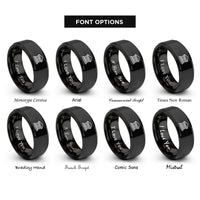 font options for inside engraving on black rom rings