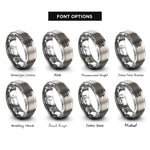 font options for inside engraving on silver rom rings
