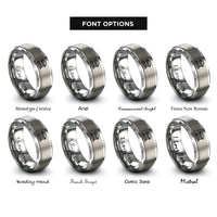 font options for inside engraving on silver rom rings