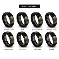 font options for inside engraving on gunmetal & black rom rings