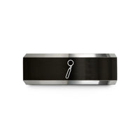unique couple present ideas – black & grey tungsten dental mirror wedding band