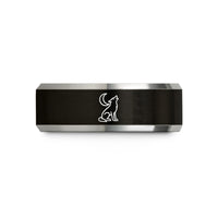 special presents for pairs – black & gray tungsten howling coyote wedding band
