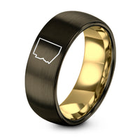 Romantic Gifts for Her – gunmetal & gold tungsten arizona ring