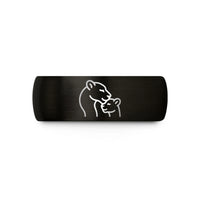presents for her birthday – black & gold tungsten lioness cub nuzzle wedding band