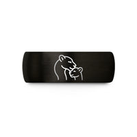 special presents for women – black tungsten lioness cub nuzzle wedding band