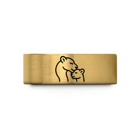 thoughtful presents for wife – gold tungsten lioness cub nuzzle wedding band