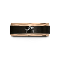 anniversary presents for wife – black & rose gold tungsten marimba mallets wedding band